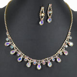 99678, TEARDROP ACCENT CRYSTAL RHINESTONE NECKLACE