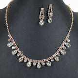 99678, TEARDROP ACCENT CRYSTAL RHINESTONE NECKLACE