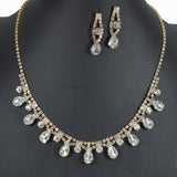 99678, TEARDROP ACCENT CRYSTAL RHINESTONE NECKLACE