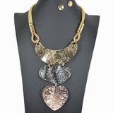 99679, GEOMETRIC TEXTURED METAL NECKLACE