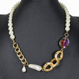 99685, FRESHWATER PEARL ACCENT WITH CHAIN NECKLACE
