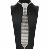 99692, CRYSTAL RHINESTONE NECKTIE NECKLACE