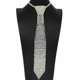 99692, CRYSTAL RHINESTONE NECKTIE NECKLACE