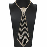 99693, CRYSTAL RHINESTONE NECKTIE NECKLACE