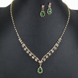 99694, TEARDROP CUBIC ZIRCONIA ACCENT CRYSTAL RHINESTONE NECKLACE