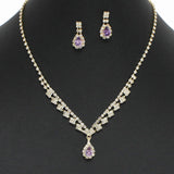 99694, TEARDROP CUBIC ZIRCONIA ACCENT CRYSTAL RHINESTONE NECKLACE