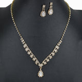 99694, TEARDROP CUBIC ZIRCONIA ACCENT CRYSTAL RHINESTONE NECKLACE