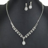 99694, TEARDROP CUBIC ZIRCONIA ACCENT CRYSTAL RHINESTONE NECKLACE
