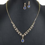 99694, TEARDROP CUBIC ZIRCONIA ACCENT CRYSTAL RHINESTONE NECKLACE