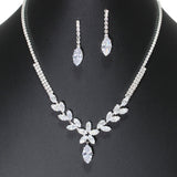 99695, MARQUISE CUBIC ZIRCONIA ACCENT CRYSTAL RHINESTONE NECKLACE