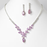 99695, MARQUISE CUBIC ZIRCONIA ACCENT CRYSTAL RHINESTONE NECKLACE