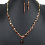 99696, TEARDROP CUBIC ZIRCONIA ACCENT CRYSTAL RHINESTONE NECKLACE
