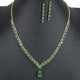 99696, TEARDROP CUBIC ZIRCONIA ACCENT CRYSTAL RHINESTONE NECKLACE