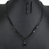 99696, TEARDROP CUBIC ZIRCONIA ACCENT CRYSTAL RHINESTONE NECKLACE
