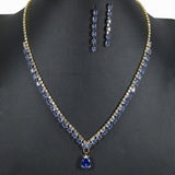 99696, TEARDROP CUBIC ZIRCONIA ACCENT CRYSTAL RHINESTONE NECKLACE