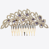 99701, TEARDROP CUBIC ZIRCONIA ACCENT CRYSTAL RHINESTONE BRIDAL HAIR COMB
