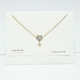 99707, 14K GOLD DIPPED, DAINTY CZ STAR NECKLACE
