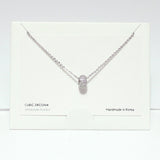 99710, 14K GOLD DIPPED, DAINTY CZ RING SLIDE NECKLACE