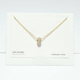 99710, 14K GOLD DIPPED, DAINTY CZ RING SLIDE NECKLACE