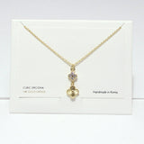 99720, 14K GOLD DIPPED, DAINTY CLOVER CHARM DROP DANGLE NECKLACE