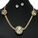 99735, LEAF RHINESTONE ACCENT CHAIN NECKLACE