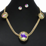 99735, LEAF RHINESTONE ACCENT CHAIN NECKLACE