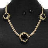 99735, LEAF RHINESTONE ACCENT CHAIN NECKLACE