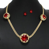 99735, LEAF RHINESTONE ACCENT CHAIN NECKLACE