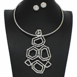 99738, GEOMETRIC HONEYCOMB CHOKER NECKLACE