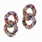 99742, BLING RHINESTONE CHAIN EARRING