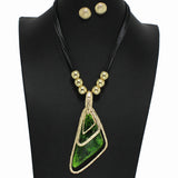 99743, TRIANGLE CELLULOID ACETATE WITH CORD NECKLACE