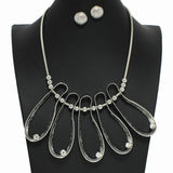 99746, GEOMETRIC METAL WITH RHINESTONE ACCENT NECKLACE