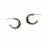 99762, TEXTURED ROUND HOOP POST EARRING