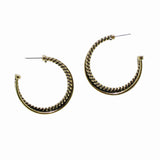 99763, TEXTURED ROUND HOOP POST EARRING