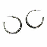 99763, TEXTURED ROUND HOOP POST EARRING