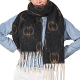 99790, DOUBLE LOCK PRINT WARM FRINGE SCARF