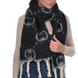 99790, DOUBLE LOCK PRINT WARM FRINGE SCARF