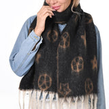 99791, FLORAL PRINT WARM FRINGE SCARF