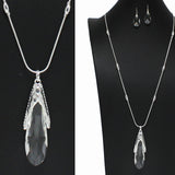 99805, GLASS CRYSTAL LONG PENDANT NECKLACE