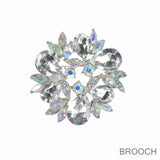 99806, FLORAL RHINESTONE PIN BROOCH