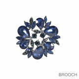 99806, FLORAL RHINESTONE PIN BROOCH