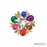 99806, FLORAL RHINESTONE PIN BROOCH