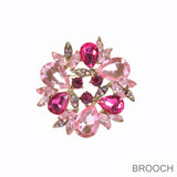 99806, FLORAL RHINESTONE PIN BROOCH