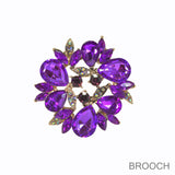 99806, FLORAL RHINESTONE PIN BROOCH