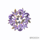 99806, FLORAL RHINESTONE PIN BROOCH