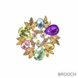 99806, FLORAL RHINESTONE PIN BROOCH