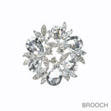 99806, FLORAL RHINESTONE PIN BROOCH