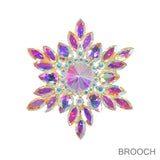 99807, FLOWER RHINESTONE PIN BROOCH