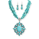 99819, WESTERN CONCHO WITH TURQUOISE STONE NECKLACE