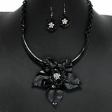 99821, FLOWER CRYSTAL RHINESTONE ACCENT NECKLACE